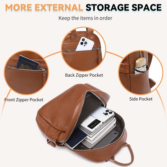 7119 Leather Backpack Fashion Designer Shoulder Bags Soft Leather Backpack